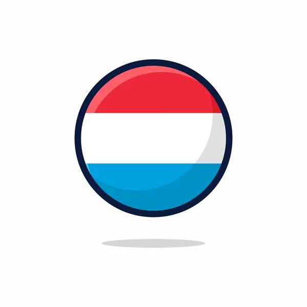 Ikone Der Luxemburger Flagge Luxemburg Flagge Flach Isoliert Auf Weißem — Stockvektor