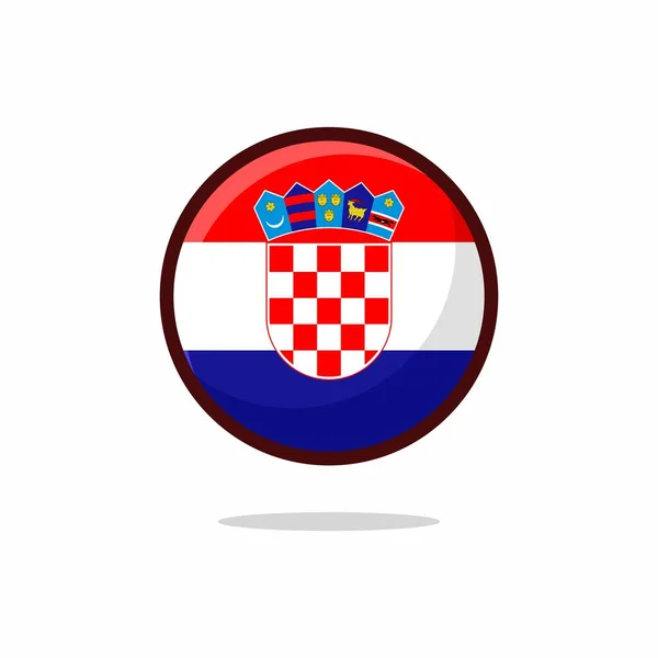 Ikona Chorwackiej Flagi Chorwacja Flaga Płaski Styl Izolowany Białym Tle — Wektor stockowy
