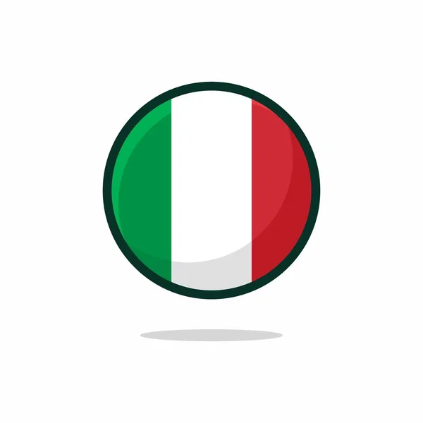 Italiaanse Vlag Icoon Italië Vlaggetjesstijl Geïsoleerd Een Witte Achtergrond Stock — Stockvector