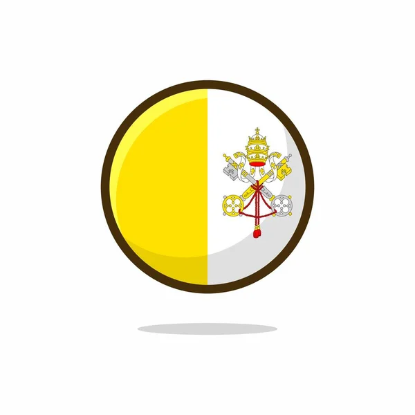 Kutsal Bayrak Simgesi. Holy See Flag düz biçimi beyaz arkaplan üzerinde izole - stok vektörü.