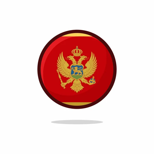 Černá Hora Ikona Vlajky Černá Hora Vlajka Plochý Styl Izolované — Stockový vektor