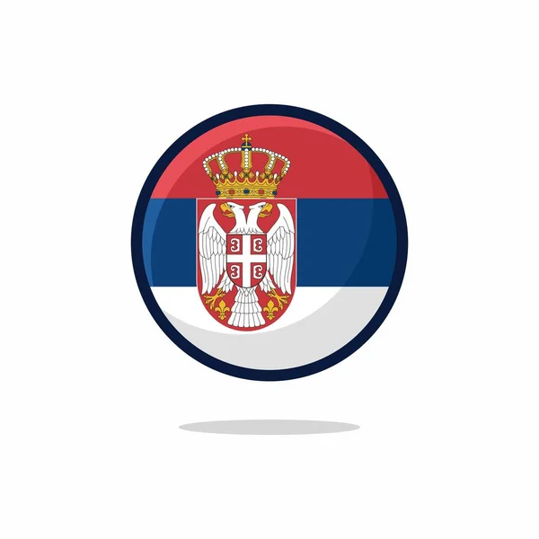 Ícone Bandeira Sérvia Sérvia Bandeira Estilo Plano Isolado Fundo Branco — Vetor de Stock