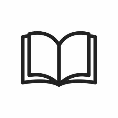 Kitap ikonu vektörü. Beyaz arkaplanda izole kitap düz biçimi - stok vektörü.