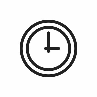 Clock icon vector. Clock flat style isolated on a white background - stock vector.