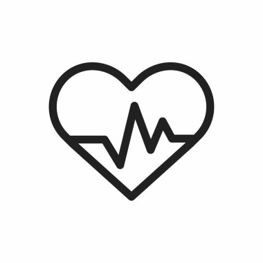 Heartbeat icon vector. Heartbeat flat style isolated on a white background - stock vector.