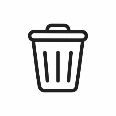 Trash icon vector. Trash flat style isolated on a white background - stock vector.