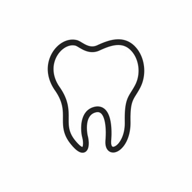 Tooth icon vector. Tooth flat style isolated on a white background - stock vector.