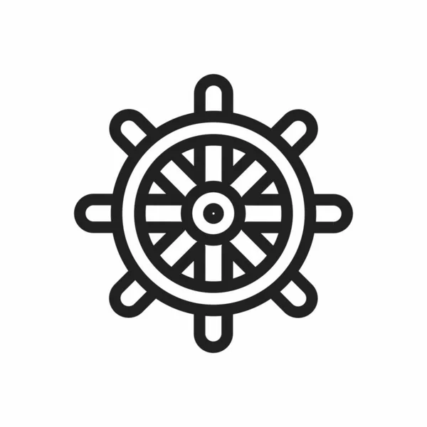 Ship's wheel icon vector. Ship's wheel flat style isolated on a white background - stock vector.