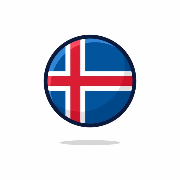 Iceland Flag Icon Iceland Flag Flat Style Isolated White Background — Stock vektor