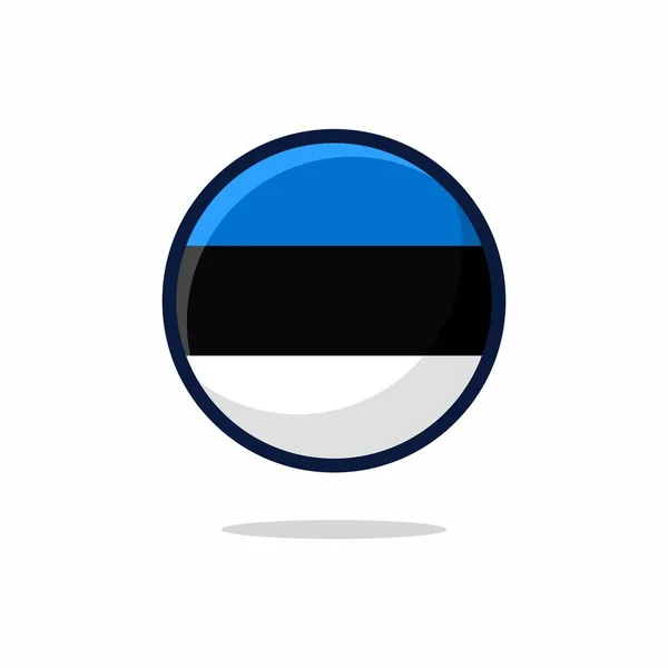 Estonia Flag Icon Estonia Flag Flat Style Isolated White Background — ストックベクタ