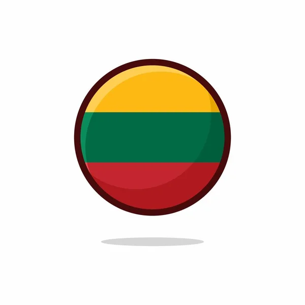 Lithuania Flag Icon Lithuania Flag Flat Style Isolated White Background — Vector de stock