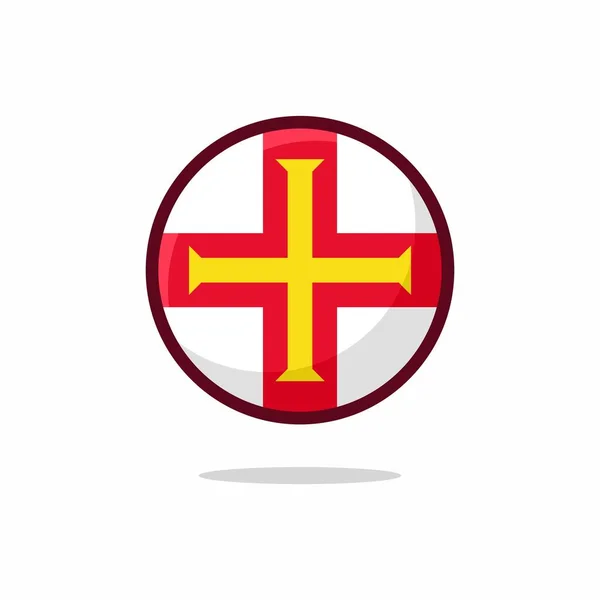 Guernsey Flag Icon Guernsey Flag Flat Style Isolated White Background — Stock vektor