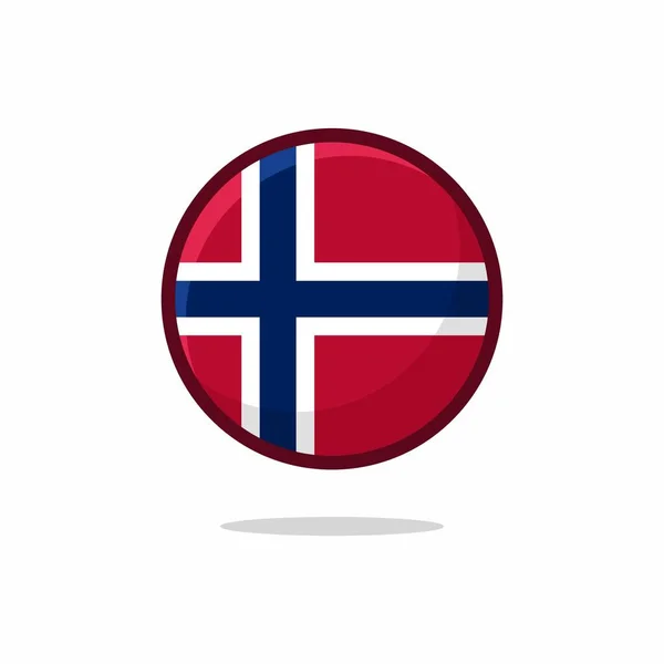 Norway Flag Icon Norway Flag Flat Style Isolated White Background — Stock Vector