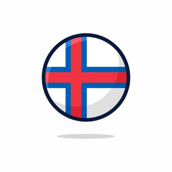 Faroe Islands Flag Icon. Faroe Islands Flag flat style isolated on a white background - stock vector.