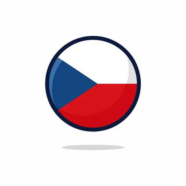 Czech Republic Flag Icon Czech Republic Flag Flat Style Isolated — ストックベクタ