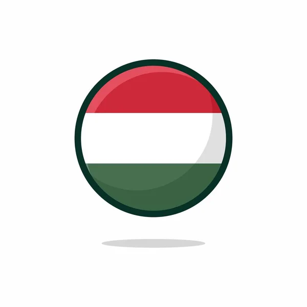 Hungary Flag Icon Hungary Flag Flat Style Isolated White Background — Vector de stock