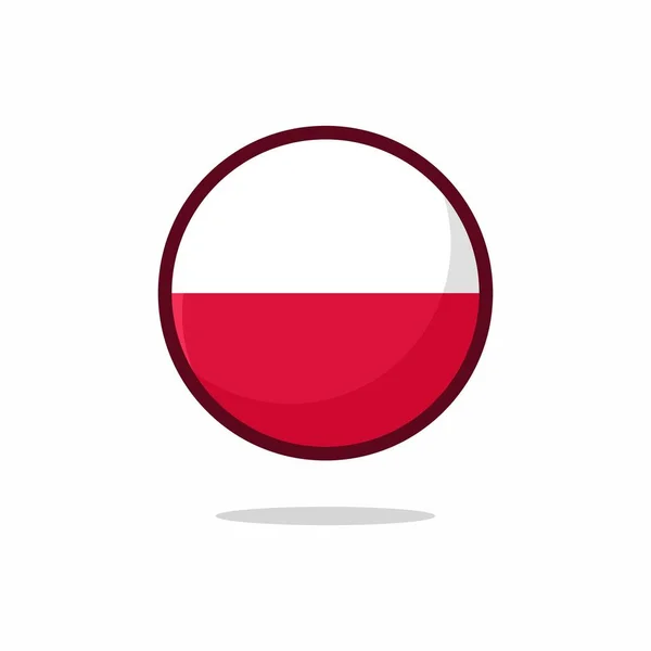 Poland Flag Icon Poland Flag Flat Style Isolated White Background — 스톡 벡터