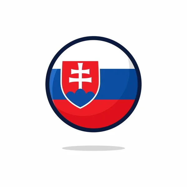 Slovakia Flag Icon Slovakia Flag Flat Style Isolated White Background — Vetor de Stock