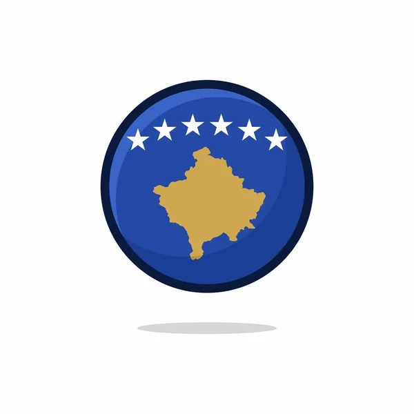 Ícone Bandeira Kosovo Kosovo Bandeira Estilo Plano Isolado Fundo Branco — Vetor de Stock
