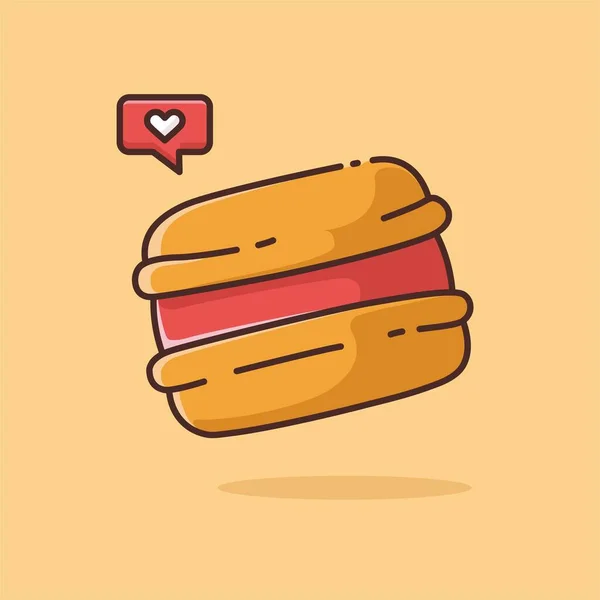 Illustrazione Grafica Vettoriale Sweet Burger Stile Minimalista Sweet Burger Isolato — Vettoriale Stock