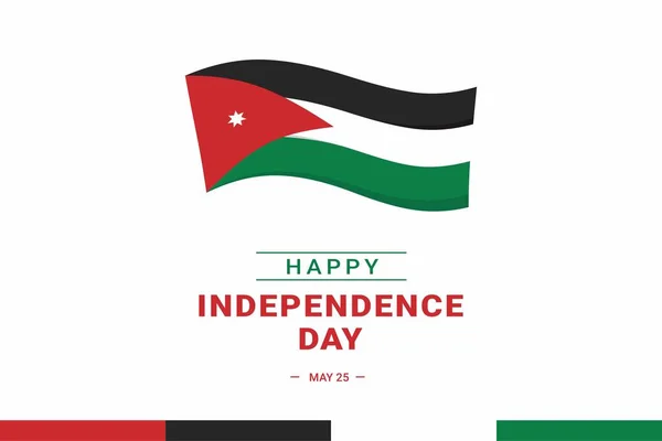 Jordan Independence Day Vector Illustration Illustration Suitable Banners Flyers Stickers — Vetor de Stock
