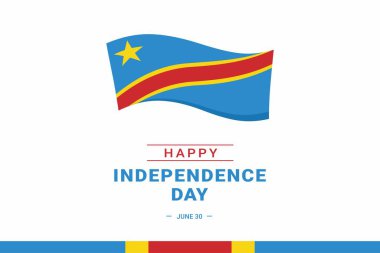 Congo Democratic Republic Independence Day. Vector Illustration. The illustration is suitable for banners, flyers, stickers, cards, etc.