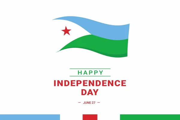 Djibouti Independence Day Vector Illustration Illustration Suitable Banners Flyers Stickers — Stock vektor