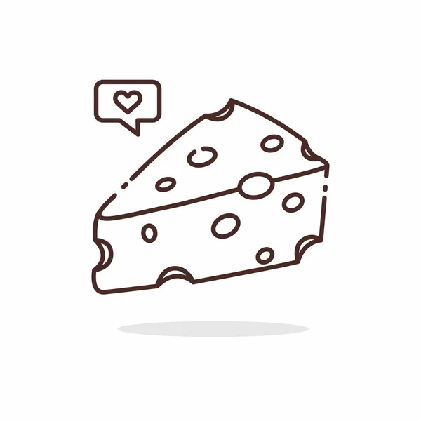 Illustration Vector Graphic Cheese Cheese Line Art Style Isolated White — 图库矢量图片