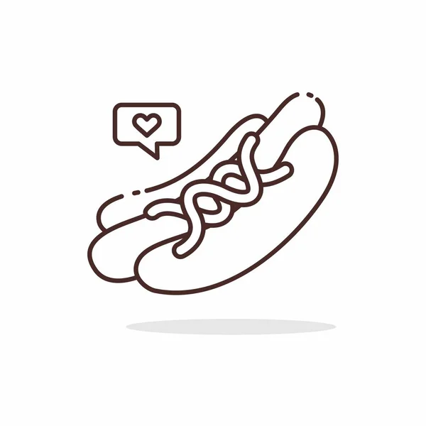 Illustration Vector Graphic Hot Dog Hot Dog Line Art Style — 图库矢量图片