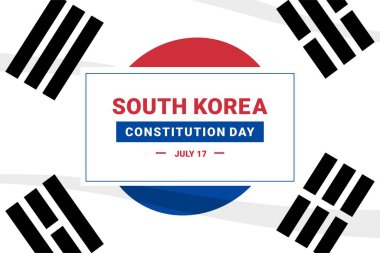 Güney Kore Anayasa Günü. Vektör İllüstrasyonu. İllüstrasyon afişler, el ilanları, çıkartmalar, kartlar vs. için uygundur.