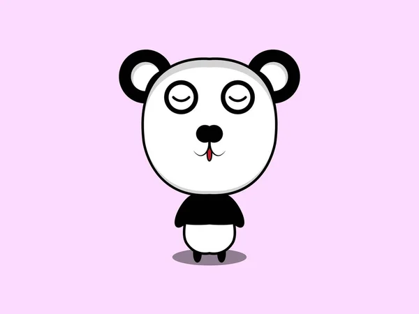 Vytisknout Vektor Roztomilý Panda Kreslené Ikony Ilustrace — Stockový vektor
