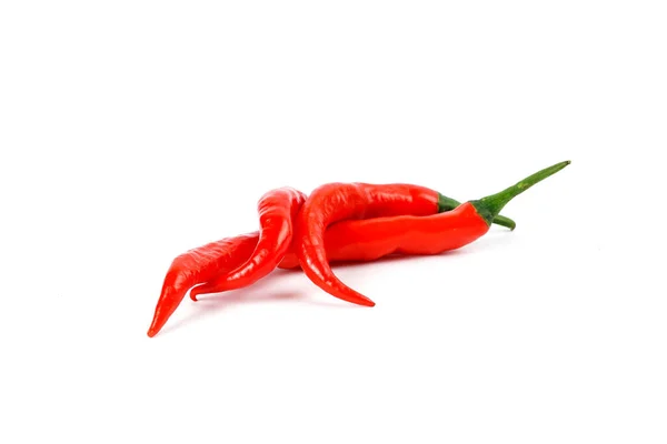 Peperoncino Rosso Caldo Isolato Fondo Bianco — Foto Stock