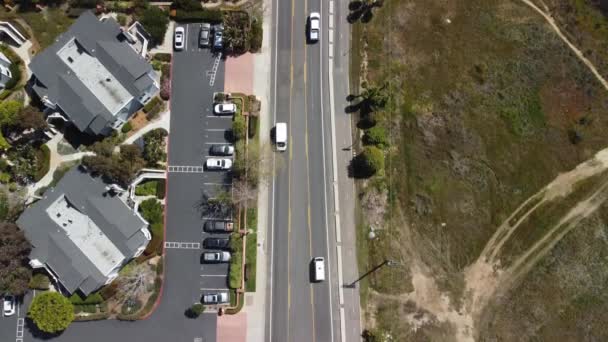 Drone Disparó Sobrevuelo Aéreo Sobre Calles Casas Vecinales Oceanside California — Vídeos de Stock