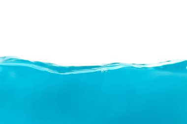 Water surface side view with bubbles and waves in the isolated background.