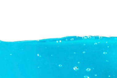 Water surface side view with bubbles and waves in the isolated background.
