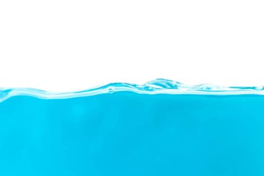 Water surface side view with bubbles and waves in the isolated background.