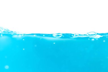 Water surface side view with bubbles and waves in the isolated background.
