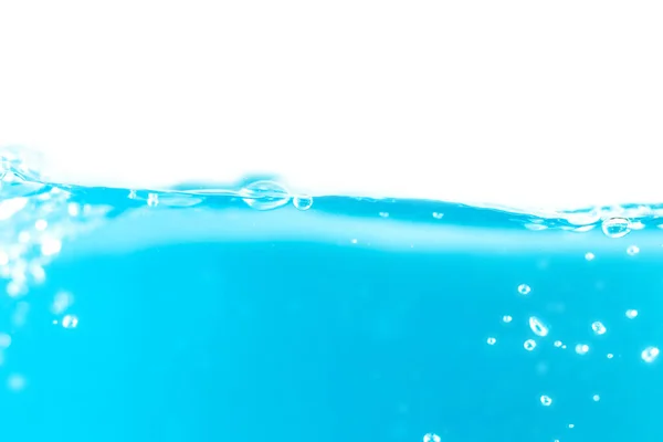Water surface side view with bubbles and waves in the isolated background.