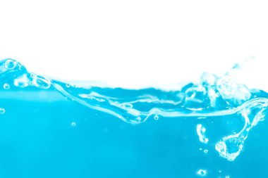 Water surface side view with bubbles and waves in the isolated background.