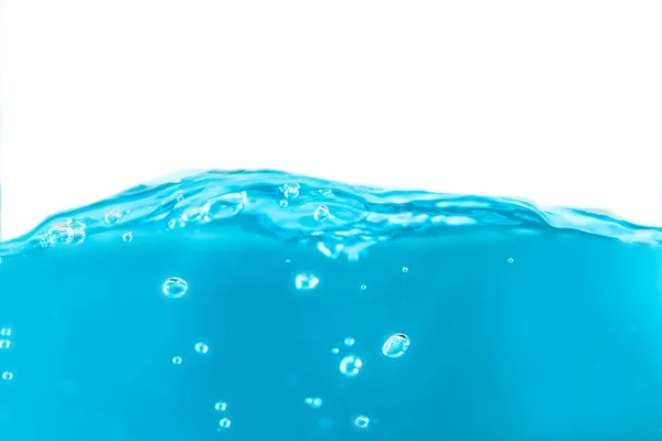 Water surface side view with bubbles and waves in the isolated background.