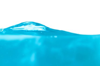 Water surface side view with bubbles and waves in the isolated background.