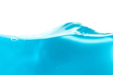 Water surface side view with bubbles and waves in the isolated background.