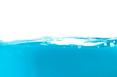 Water surface side view with bubbles and waves in the isolated background.
