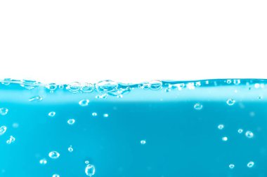 Water surface side view with bubbles and waves in the isolated background.