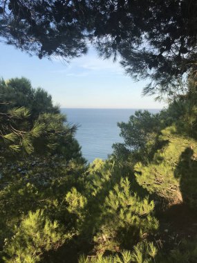 Narbonne, Fransa 'daki Akdeniz panoramik manzarası 