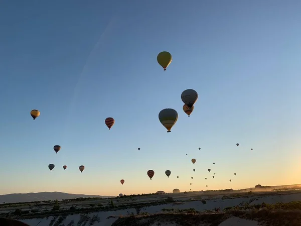 Warme Lucht Ballon Cappadocië Leven Met Zonsopgang — Stockfoto