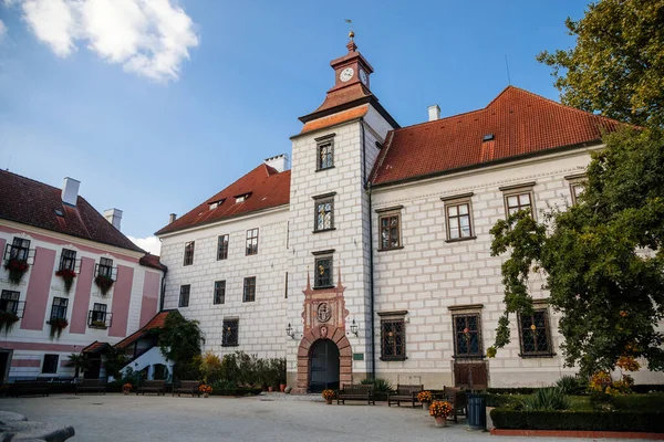 Trebon Güney Bohemya Çek Cumhuriyeti Ekim 2021 Castle Courtyard Rönesans — Stok fotoğraf
