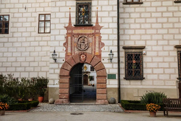 Trebon Boêmia Sul República Tcheca Outubro 2021 Portão Entrada Castelo — Fotografia de Stock