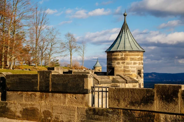 Konigstein Saxony Germany November 2021 Medieval Fortress Stone Walls Tourist — 图库照片