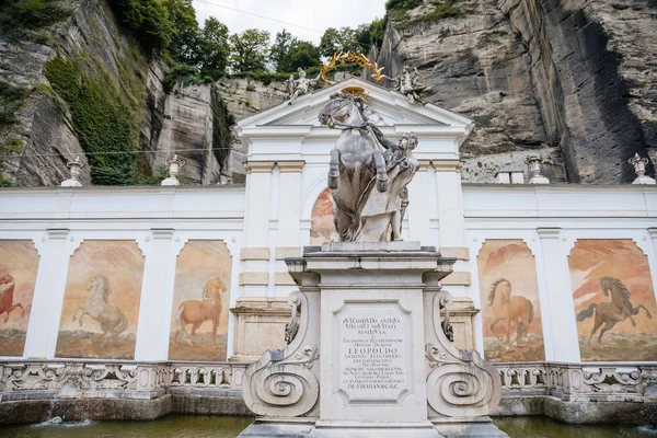 Salzburg Austria Sierpnia 2021 Plac Karajana Staw Konny Miejsce Mycia — Zdjęcie stockowe